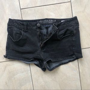 AEO Black Denim Shorts